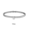 Fashion simple tennis bracelet for women with zircon inlay, 17cm length.