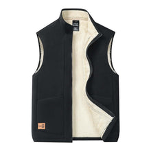  Men's wool winter thermal vest with polar fleece lining, autumn lambswool vest.