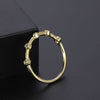 Gold ring zirconium diamond minimalist wedding style.