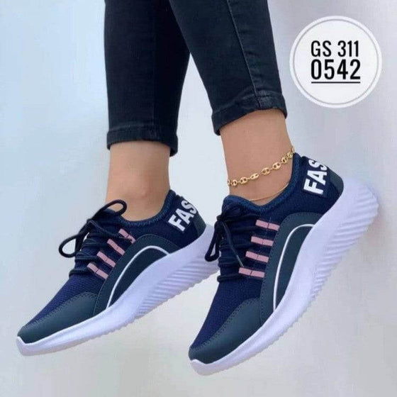 Mesh sneakers for women with lace-up design, stylish and comfortable for summer, available in various colors.