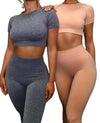 Seamless Yoga Sport Fitness Women Leggings and Short Sleeve TopsEnhance your yoga experience with our Seamless Yoga Sport Fitness Women Leggings and Short Sleeve Tops! Made of seamless fabric, our sportswear provides maximum comfYoga SetsPlush Fashions ShopPlush Fashion ShopSeamless Yoga Sport Fitness Women Leggings