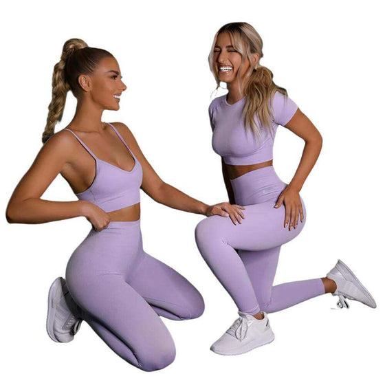 Seamless Yoga Sport Fitness Women Leggings and Short Sleeve TopsEnhance your yoga experience with our Seamless Yoga Sport Fitness Women Leggings and Short Sleeve Tops! Made of seamless fabric, our sportswear provides maximum comfYoga SetsPlush Fashions ShopPlush Fashion ShopSeamless Yoga Sport Fitness Women Leggings