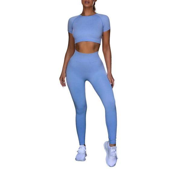 Seamless Yoga Sport Fitness Women Leggings and Short Sleeve TopsEnhance your yoga experience with our Seamless Yoga Sport Fitness Women Leggings and Short Sleeve Tops! Made of seamless fabric, our sportswear provides maximum comfYoga SetsPlush Fashions ShopPlush Fashion ShopSeamless Yoga Sport Fitness Women Leggings