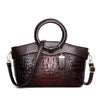 Luxury handbags for moms with crocodile print and large size, European retro design.