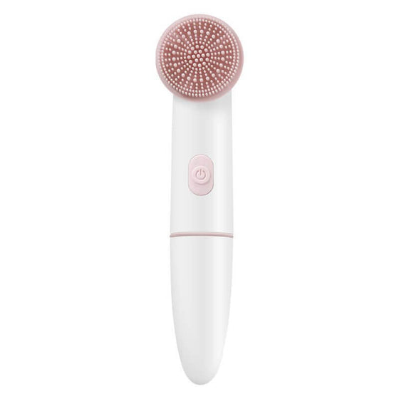 Electric silicone facial cleanser with adjustable settings and waterproof design.