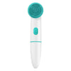 Electric silicone facial cleanser brush for skincare and pore cleaning.