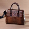 Ladies Tote Shoulder Messenger Handbags with crocodile pattern, high-quality PU material, and zipper top.