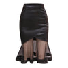 Leather Skirt Women Autumn Long Mesh Splicing SkirtElevate your style with our Leather Skirt! Crafted with high-quality PU material, this skirt boasts a high waist and mesh splicing for a trendy look. Perfect for theSkirtPlush Fashions ShopPlush Fashion ShopLeather Skirt Women Autumn Long Mesh Splicing Skirt