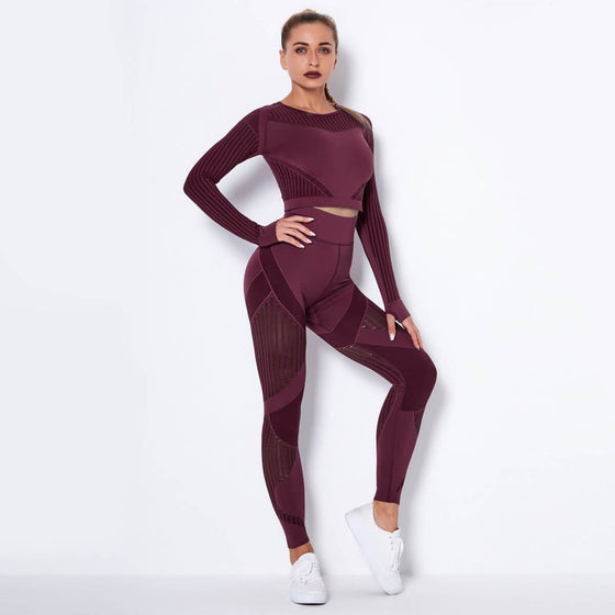 Seamless Knitted Absorbent Yoga Long-Sleeved SuitExperience ultimate comfort and style in this Seamless Knitted Absorbent Yoga Long-Sleeved Suit. The breathable fabric, consisting of 70% nylon, 20% polyester, and 1Yoga SetPlush Fashions ShopPlush Fashion ShopSeamless Knitted Absorbent Yoga Long-Sleeved Suit