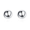 Creative 6M 8M 10M Bead Stud Earrings made of environmentally friendly copper with 925 silver plating and geometric design.