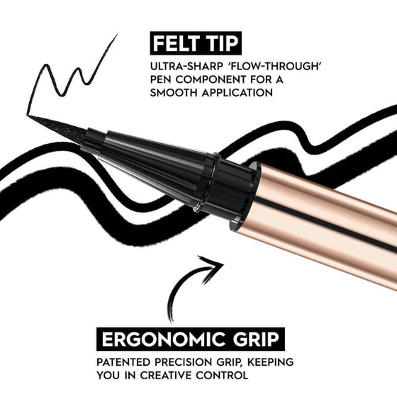 PHOFAY Eyeliner with ergonomic grip and ultra-sharp felt tip for smooth application.