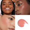 PHOFAY Mousse Liquid Blush with natural matte finish on diverse skin tones.