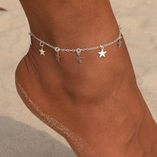  Simple Star Fashion Anklet Jewelry with high-quality alloy and geometric star shapes.