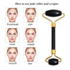 Beauty Face Care Massage Jade Device with usage instructions for optimal skincare benefits.