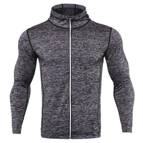 Long sleeve zip sport t-shirt in black, made from high-quality polyester for comfort and durability during workouts.