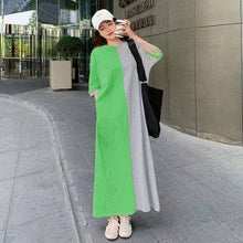  Women's Fashion Casual Cotton Colorblock Loose T-Shirt DressRevamp your wardrobe with our Women's Fashion Casual Cotton Colorblock Loose T-Shirt Dress. Made from lightweight polyester fiber, this orange-gray, green gray, and DressPlush Fashions ShopPlush Fashion ShopFashion Casual Cotton Colorblock Loose