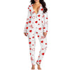 Women Jumpsuit Long Sleeve V Neck Button Closure Letters Heart Print LThe beautiful heart print and V-neck design make it a perfect choice for festive occasions. The long sleeve and button closure add a touch of comfort and conveniencePajamasPlush Fashions ShopPlush Fashion ShopNeck Button Closure Letters Heart Print Loungewear Sleepwear