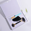 Beauty Face Care Massage Jade Device in open box, featuring high-quality Bianstone roller and gua sha tool.