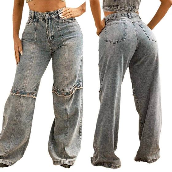 Women Baggy Wide Leg Denim JeansMake a statement with our must-have Women's Baggy Wide Leg Jeans! Crafted with medium-thick denim fabric and a comfortable micro elasticity, these high-waisted straiJeansPlush Fashions ShopPlush Fashion ShopWomen Baggy Wide Leg Denim Jeans