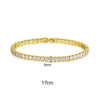 Fashion simple tennis bracelet with sparkling zircon, 17cm length.