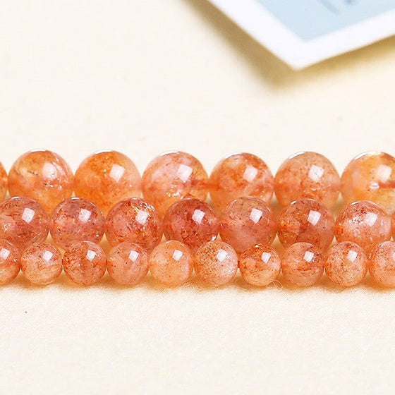 Natural Gold Sunstone beads for DIY jewelry bracelet making.