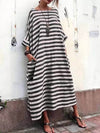 Cotton And Linen Stripes Loose Plus Long DressWrap yourself in effortless style with our Cotton And Linen Stripes Loose Plus Long Dress! Made with high-quality cotton and linen, this dress offers a loose and comDressPlush Fashions ShopPlush Fashion ShopLinen Stripes Loose