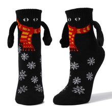  Couple Magnetic Handle Cute Hand Socks with snowflake design for Christmas.