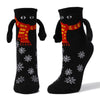 Couple Magnetic Handle Cute Hand Socks with festive design, ideal for Christmas gifts.