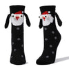 Couple Magnetic Handle Cute Hand Socks with Santa design, festive Christmas gift.