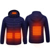 New heated coat with USB electric thermal technology, featuring illuminated heating elements for maximum warmth in winter.