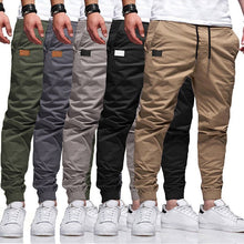  Youth Fashion Casual Tether Loose Cargo Ankle Banded Pants in various colors, featuring a straight-leg design and comfortable cotton blend.