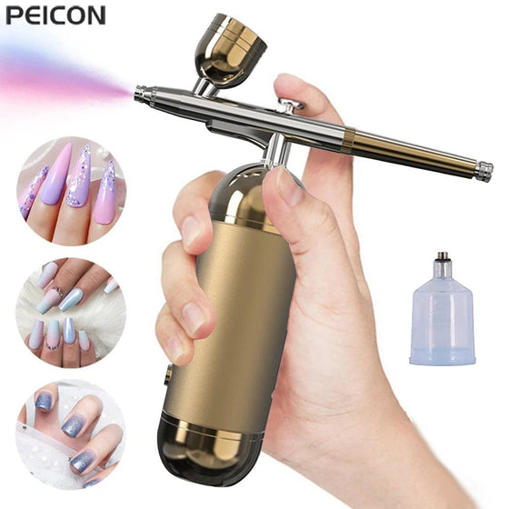 Professional Portable Airbrush Nail Kit with Compressor for Nail Art and Crafts