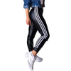 Women's PU Side Ribbon Stitching Casual Trousers with Pockets, High-Waisted Design.