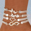 Infinite Diamond 8-word Anklet in Retro Alloy with Zodiac Design