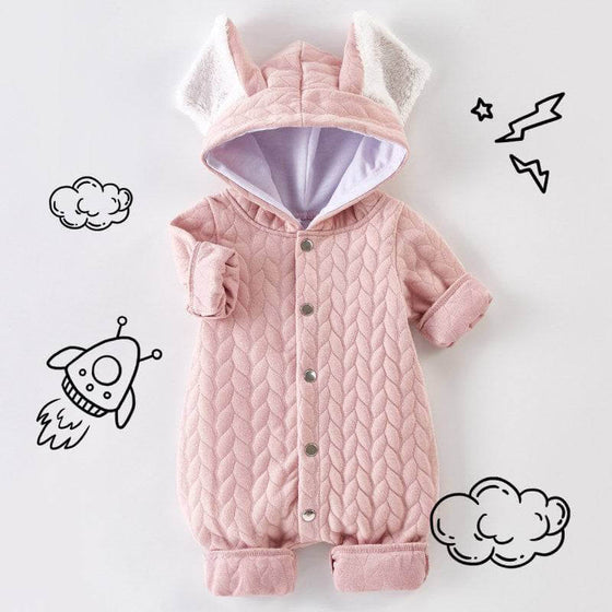 Infant Hooded Romper Outer WearA cozy and stylish outerwear for your little one! The Infant Hooded Romper is made of soft cotton in 4 beautiful colors. Perfect for babies 0-18M, it features a convbaby sweatersPlush Fashions ShopPlush Fashion ShopInfant Hooded Romper Outer Wear