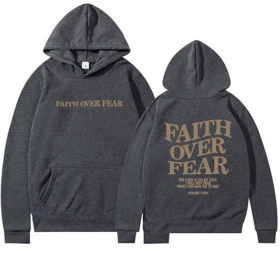 Faith Over Fear Men's And Women's Hoodies SweaterEmbrace your faith with our Faith Over Fear hoodies! Available in multiple colors and sizes, these hoodies feature a stylish letter pattern and top-stitched pockets.SweaterPlush Fashions ShopPlush Fashion ShopFear Men'