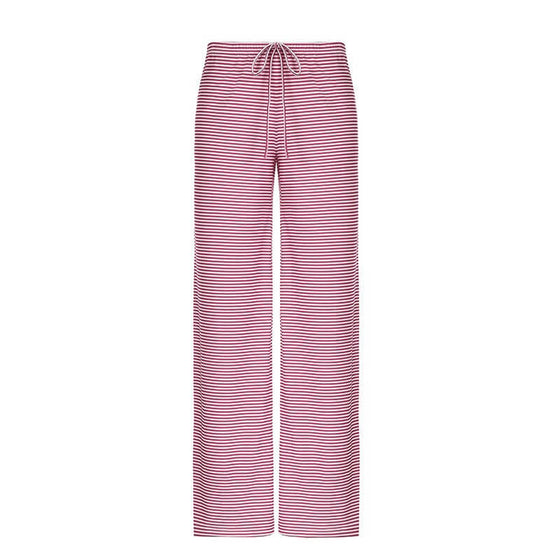 Women's Striped Fashion Casual  Home  Wide-leg PantsElevate your wardrobe with our Women's Striped Print Trousers! Made from high-quality polyester fiber, enjoy a comfortable and stretchy fit with a low waist design. PantsPlush Fashions ShopPlush Fashion ShopWomen'