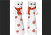 Couple Magnetic Handle Cute Hand Socks with Christmas design and red snowflakes.