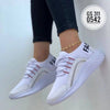 Mesh sneakers women lace up running shoes.