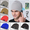 Wireless knitted headset hat multifunctional music hat with Bluetooth connectivity in assorted colors.