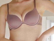  Women summer small breast push-up bra, seamless design, nylon fabric, fixed double-shoulder straps, steel ring support.