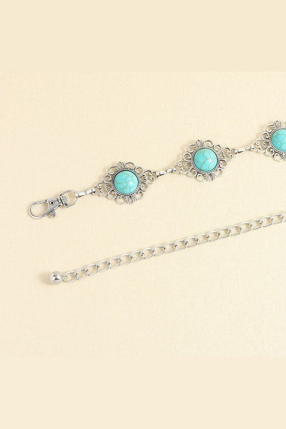 Vintage Turquoise Alloy BeltStep into style with our Vintage Turquoise Alloy Belt! Made with high-quality alloys and stunning turquoise accents, this imported belt will add a touch of elegance BracletPlush Fashion ShopPlush Fashion ShopVintage Turquoise Alloy Belt