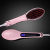 Paddle Brush Hair Straightener with digital display and pink design.