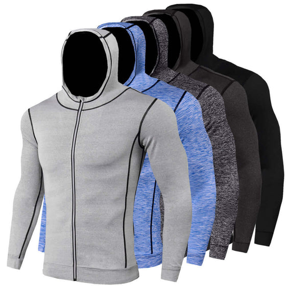 Collection of Zip Sport Long Sleeve Hoodies in various colors, showcasing comfort and style for athletic wear.