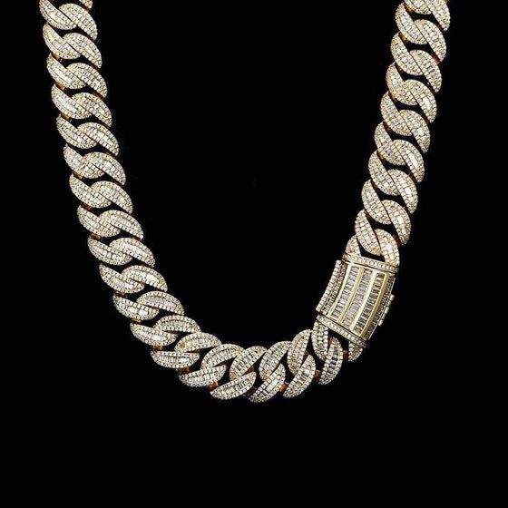 Miami Buckle Cuban Chain Real Gold Plating Bracelet on black background.