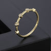 Gold ring with zirconium diamond, minimalist wedding style, 14K gold-plated, star shape design.