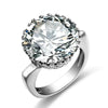 925 sterling silver ring with 15ct round created aquamarine for women