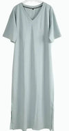 Oversized V Neck Women Boho Dress in soft fabric, perfect for a stylish and comfortable look.