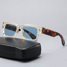  Men's small square sunglasses with UV protection, full frame design, in tortoiseshell pattern.