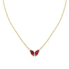 Stainless steel necklace with crystal pendant in vibrant colors, Plush Fashions Shop.